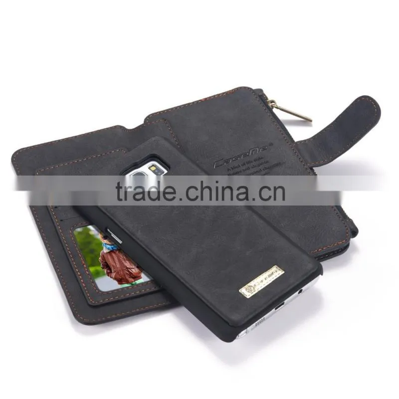 Caseme PU leather case with zipper wallet bag for Samsung NOTE5 multiple card slot stand flip case for NOTE5