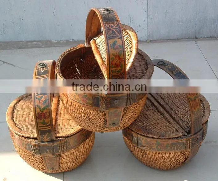 Chinese Antique Furniture-Antique Craft Wicker Basket