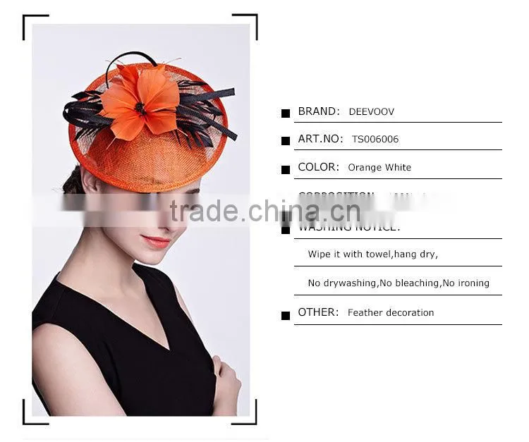 China Wholesale Wedding Accessories For Lady Sinamay Fascinator
