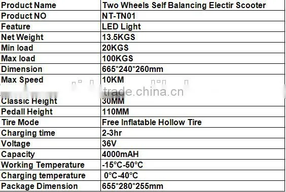 2015 popular item 2 wheel electric self-balanced