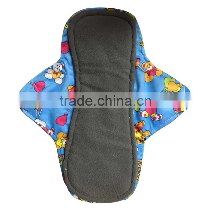 Washable Reusable Heathy Natural charcoal bamboo Women Using Sanitary pads