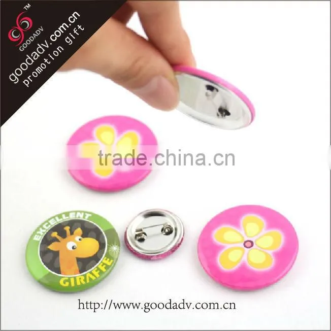 tin pin button badge / tin cloth badge / safety pin tin button badge