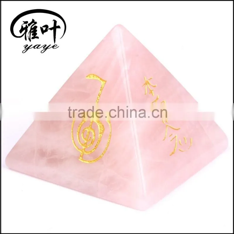 Wholesale fengshui crystal pyramid reiki chakra healing rose quartz pyramids