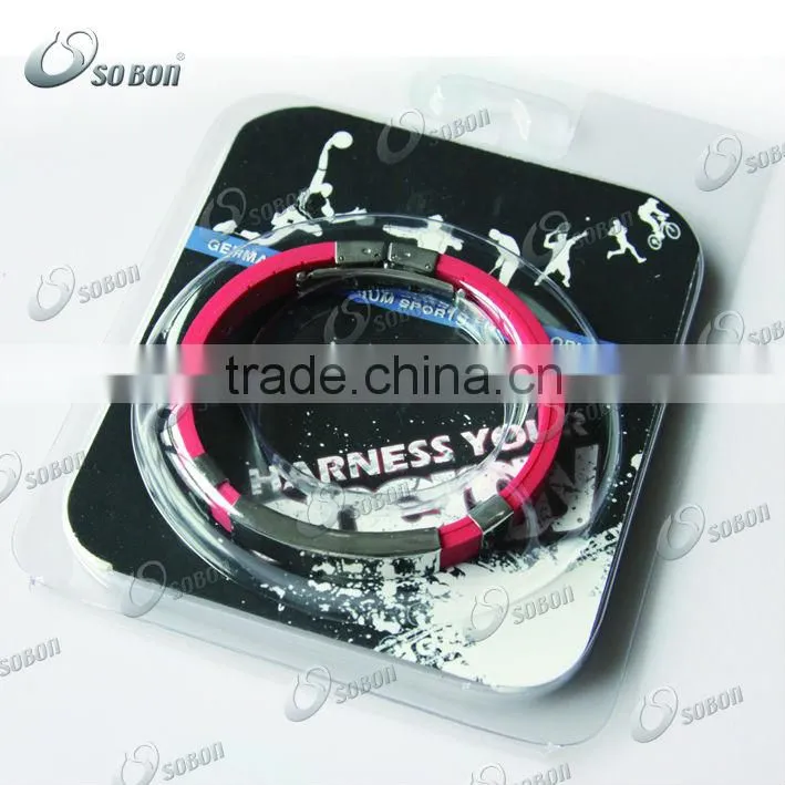 metal clasp magnetic titanium negative Ion energy bracelet
