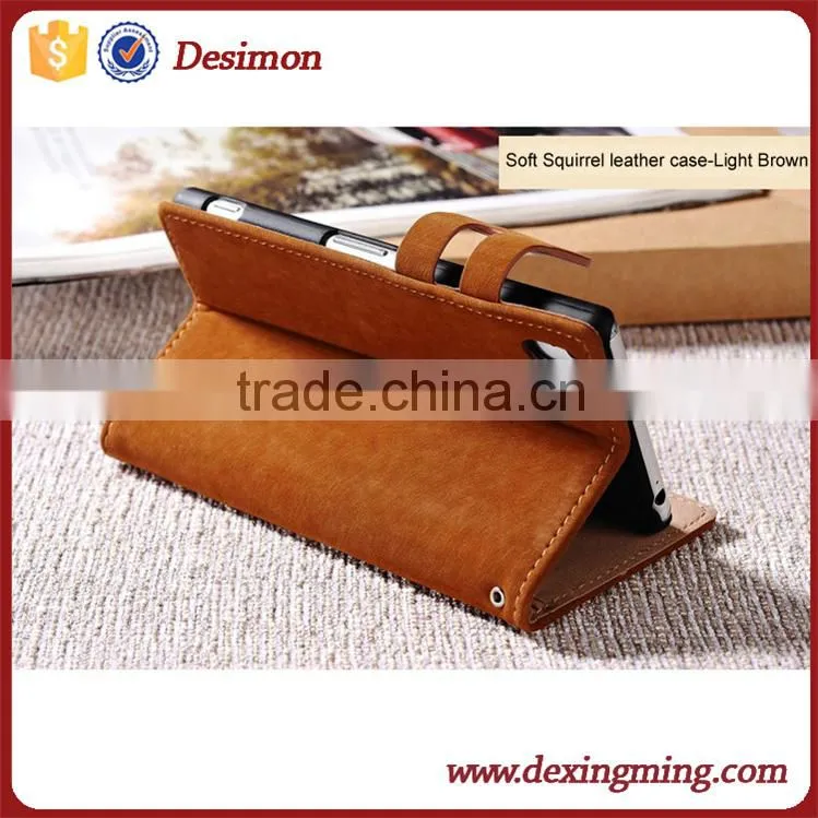 Squirrel pattern Soft Feel Classic Stand flip Leather case for Xiaomi 4c