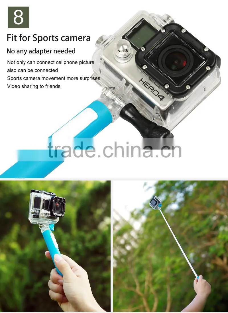 Bluetooth wireless selfie stick zoom Multifunction mini 3 Foldable Extendable Monopod Tripod