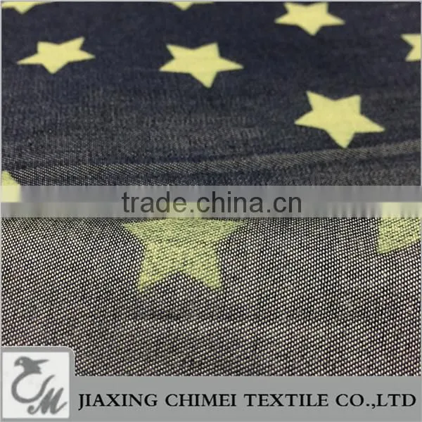 jiaxing star printed pattern of denim for denim pants