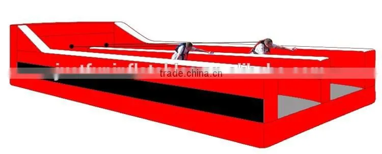inflatable bungee run, dual lane bungee run race game with running bungee cord