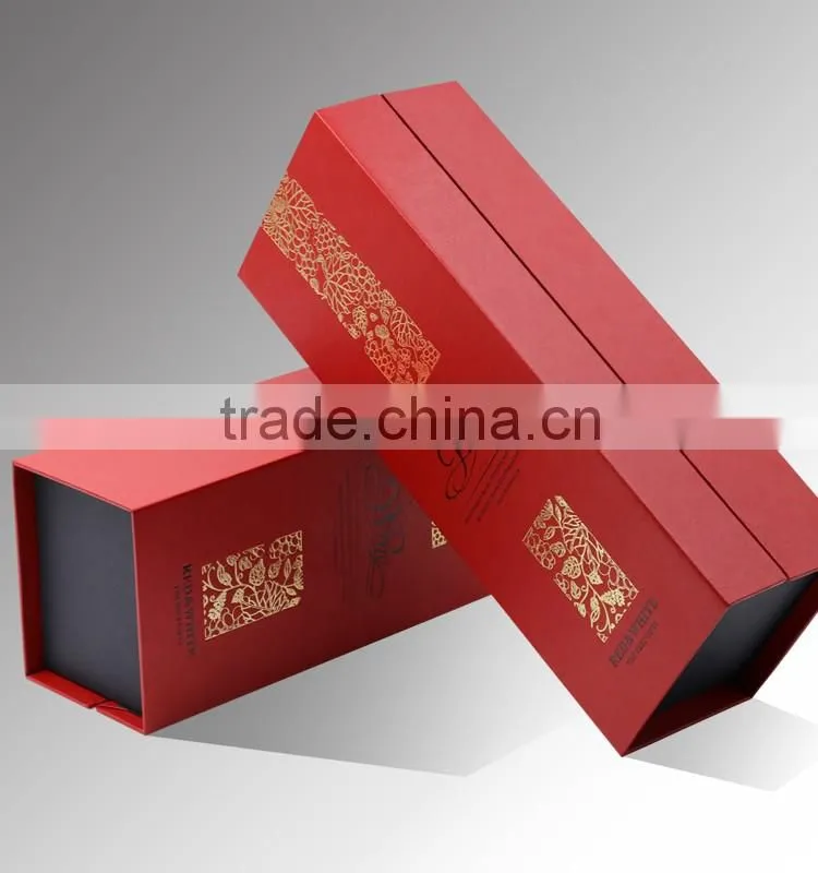 recycled decorate branded design cardboard paper wine boxes wholesale