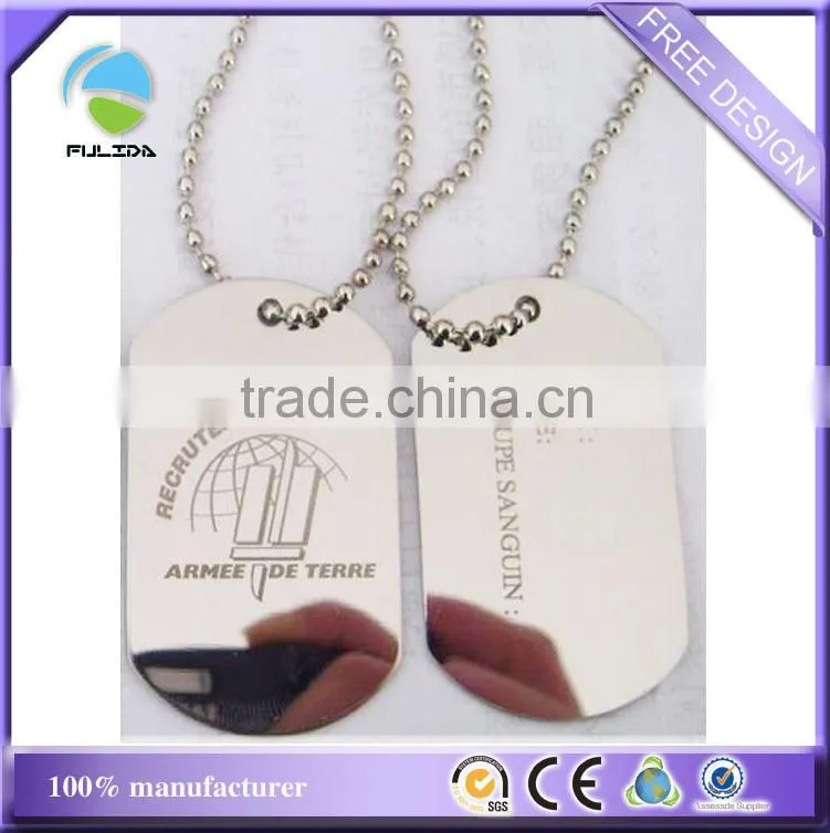 custom metal zinc alloy brass dog tag keychain with 80cm chain