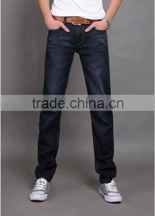 Blue Color Men's Fashion Jeans Famous Brand Jeans Men pencil denim trousers