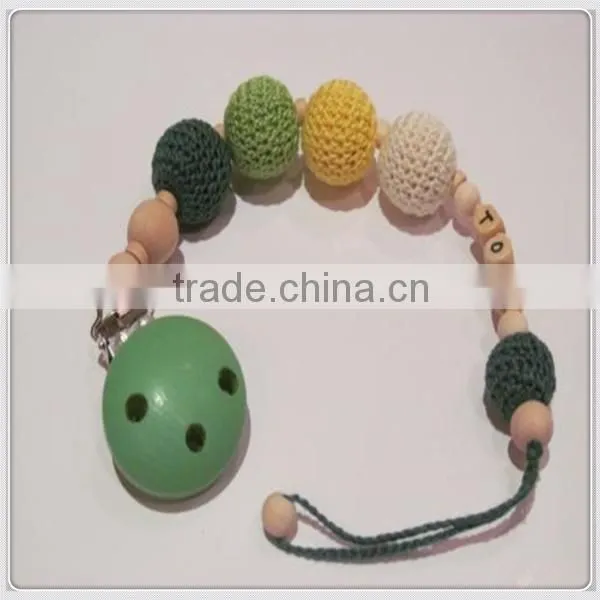 baby feeding wooden holder clip stainless steel wooden baby pacifier clip