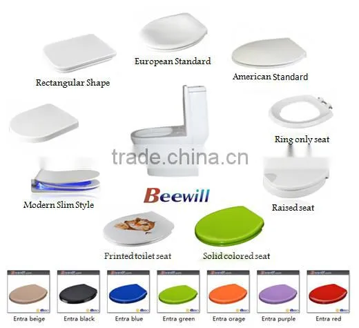 Ring only disabled toilet seat with S304 stainless steel bar hinge for public toilet