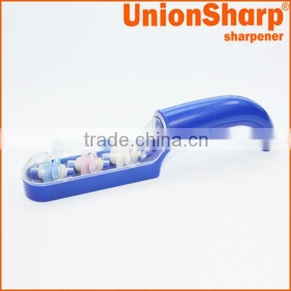 Kitchen 3 stage ceramic wheel knife sharpener