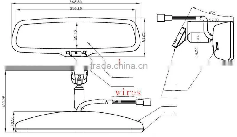New Universal Auto Dim Rearview Mirror + 4.3" Parking Rearview Display