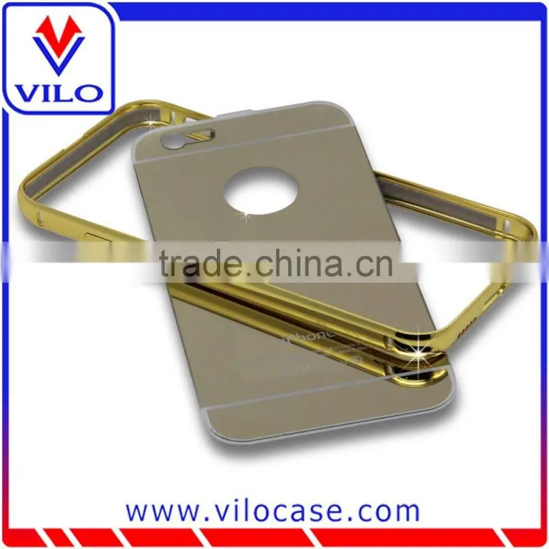 2015 Hot Selling Luxury Golden Mirror Aluminum Metal Case For Samsung S6
