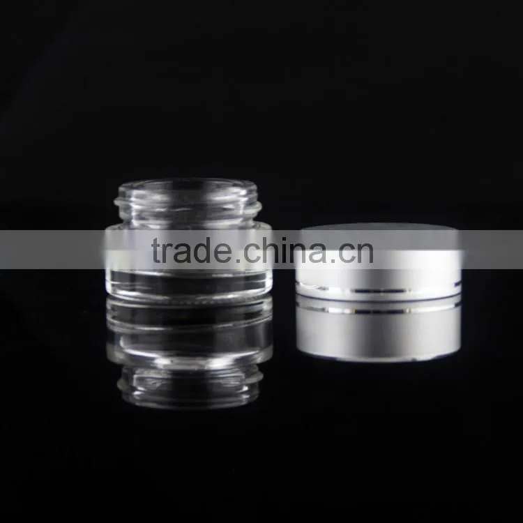 small cosmetic glass jar 30g jar with silver lid