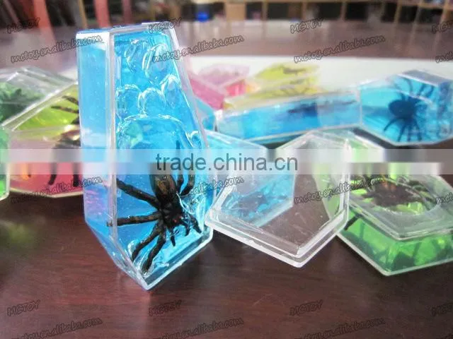 Factory supplier wholesale Crystal Coffin putty with dinosaur frog spider lizard alien crystal gift crystal toy crystal ball