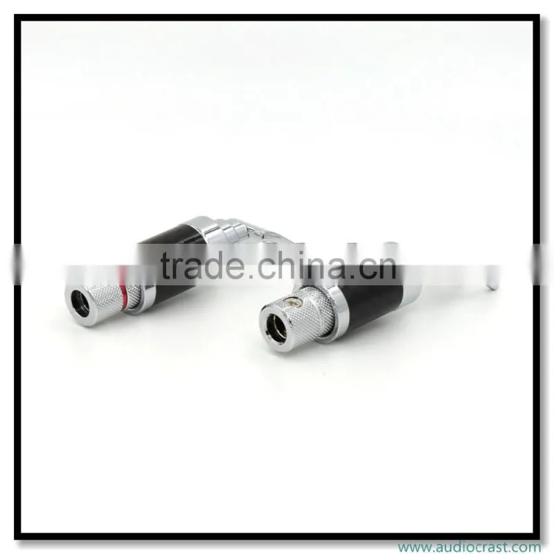 OEM Copper Rhodium Plated Carbon Fiber Speaker Cable Spade Terminal Connector Plug