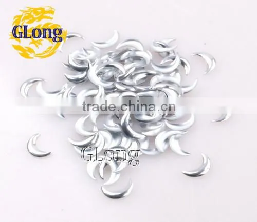 3*10mm Hot Fix Iron-on Nailhead Crescent Shape Aluminum DIY Accessories For Bag Shoe Phone Case Garment #GT097-10P(Mix-s)