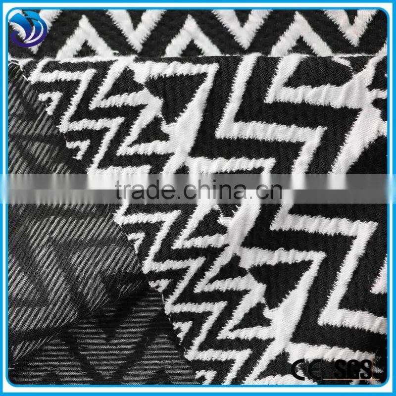 classcial design white and black Formal jacquard fabric for garment