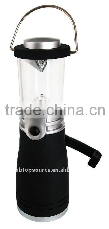 Dynamo and solar rechargeable camping light