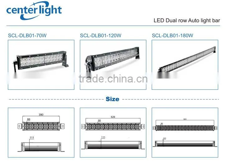 72W White and Amber Flood Beam led driving light bar for car