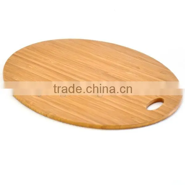 fancy round wood chopping board with hole