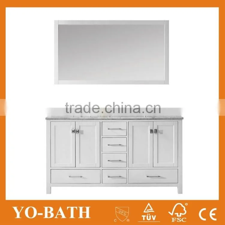2015 factory double sink used bathroom vanity cabinet with marble countertop