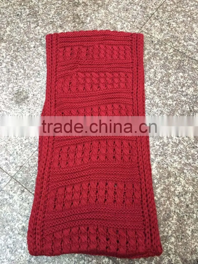 Stock Item wholesale women's autumn winter crochet loop scarf red neck warmer