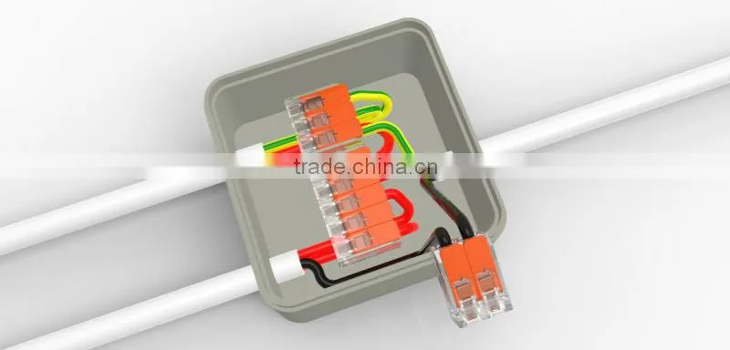 directly factory WAGO spring lever push fit reusable cable 3 wire connectors 32A Wago 221-413 replacement