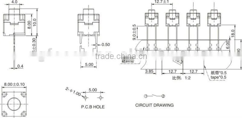 waterproof illuminated tact switches TS-3007