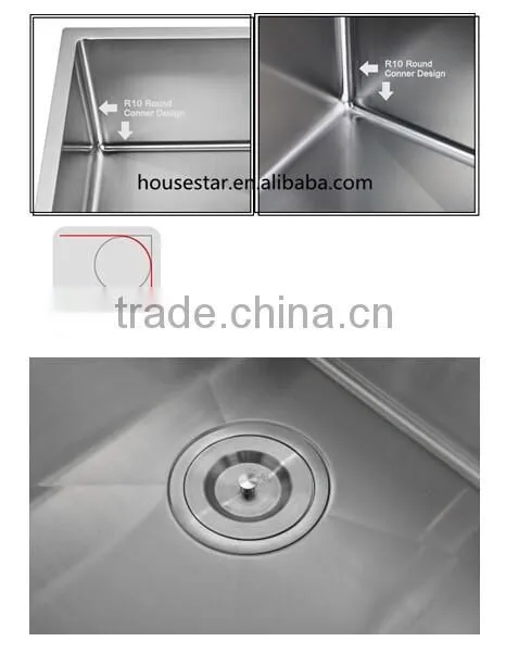 Apartment Size Kitchen Sinks Handmade Stainless Steel Single Bowl Bar Sink