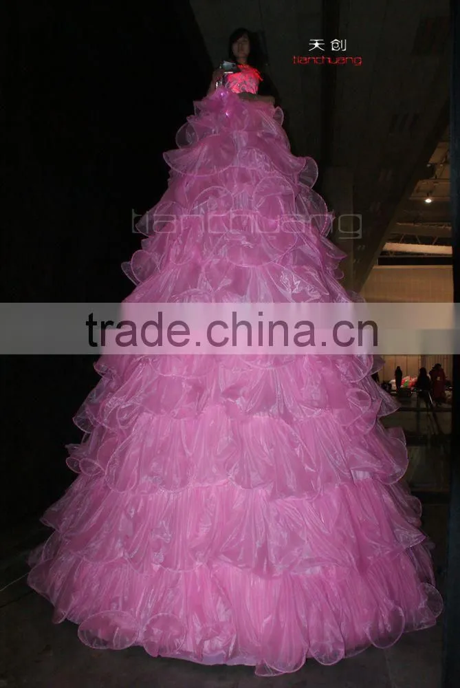 Long stage light up dress/Stilts Walker LED Dress/performance long dress stage