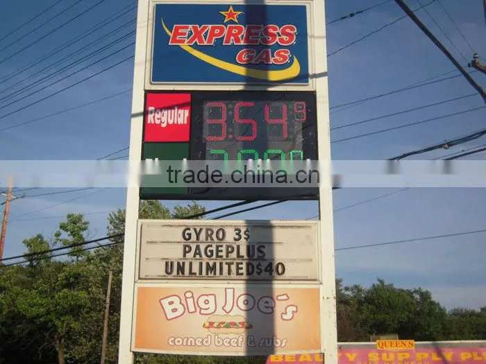 Waterproof led gas station price display signs