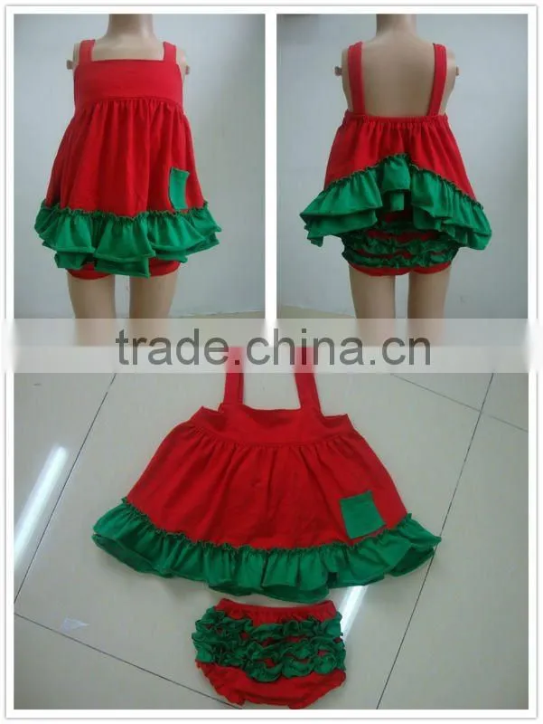 2013 lastest new design Wholesale cotton chevron swing top with bloomer set for baby