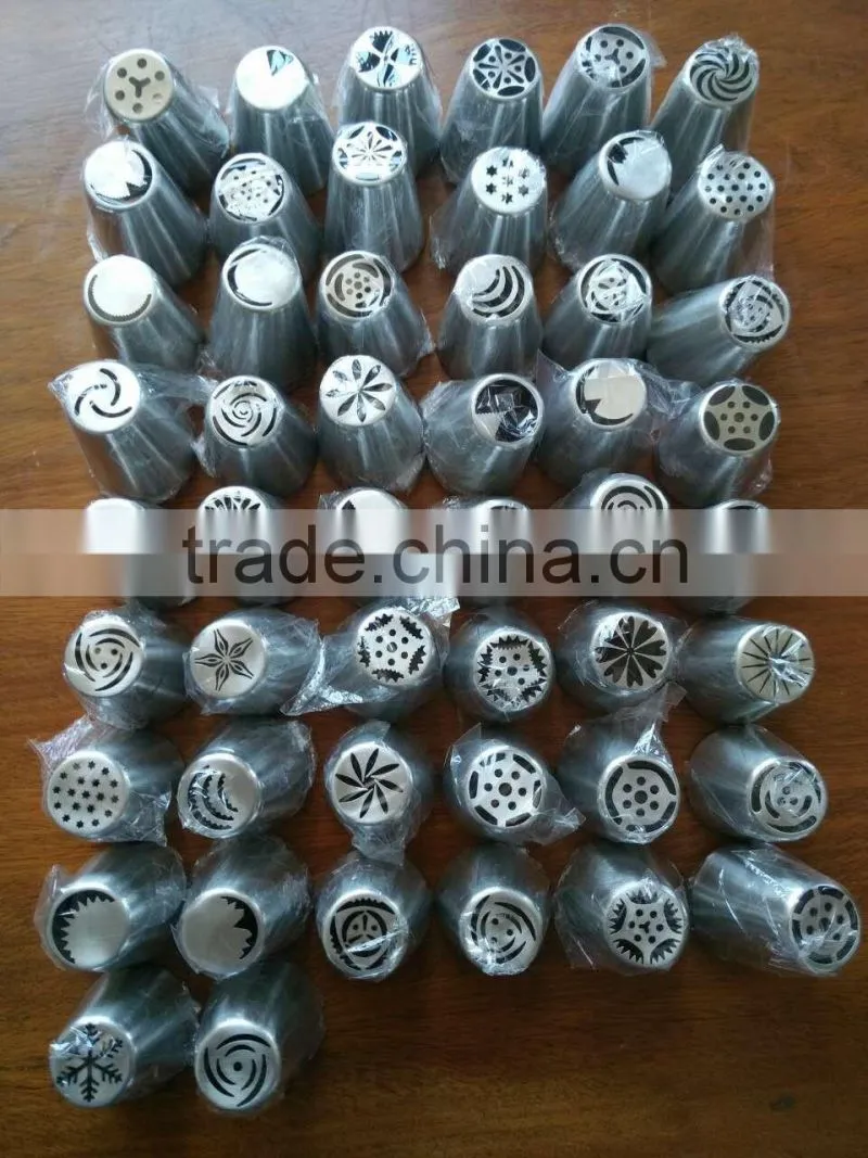 Stainless Steel Russian Piping Tips and Tri Color Coupler Home Baking DIY Cake Pastry Decoration Tool