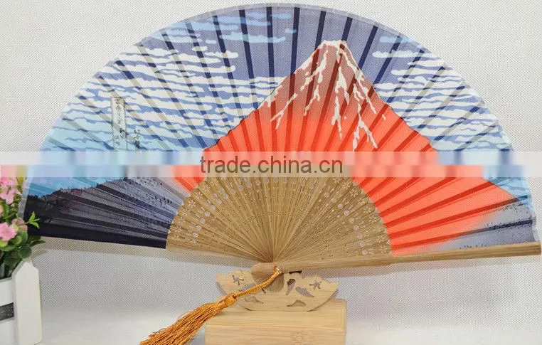 New style high quality silk bamboo fan