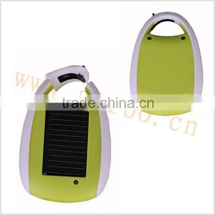 Solar Carabina Power Bank with Solar LED Flashlight for Mobile Phone Charger