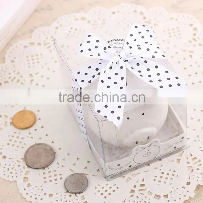 baby shower giveaways for guest--Lovely Ceramic White Pig Bank wedding bridal favor