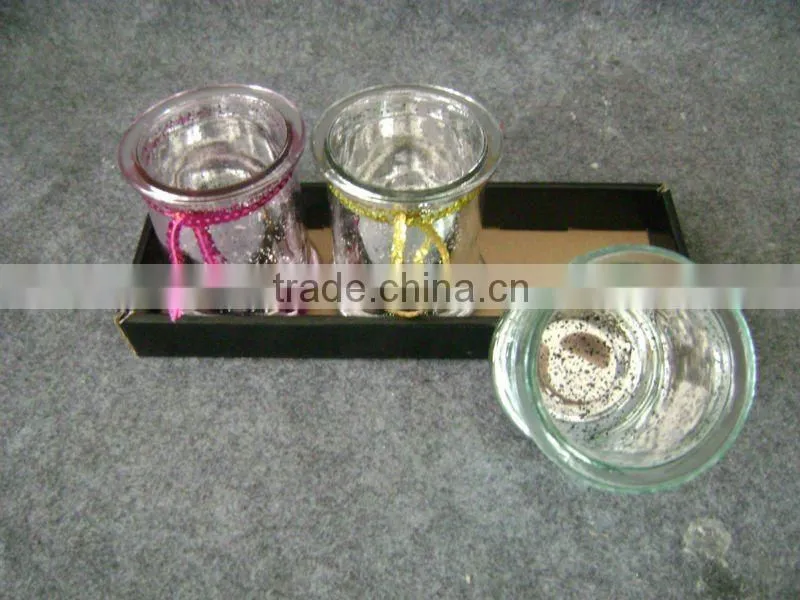 electroplate glass candle holder