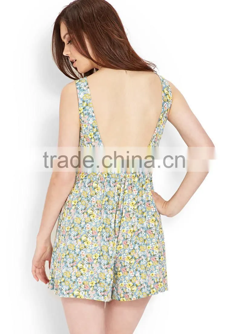 women floral print sleeveless woven rompers womens rompers