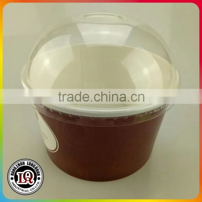 Disposable Logo Printing Paper Bowl With Dome Lid