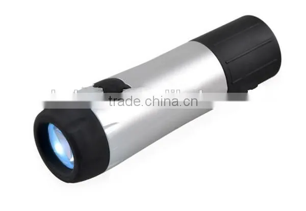 2015 bright plastic led flashlight 1 LED rechargeable torch light