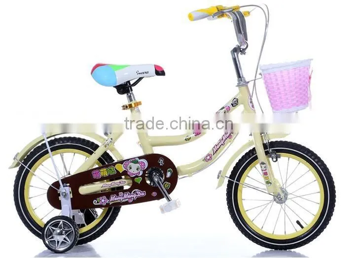 14-Inch Bicycle Children Learn Bicycle Child Princess Baby Bike Steel Bike For Ages 3-6 Years Old Beige toys Children