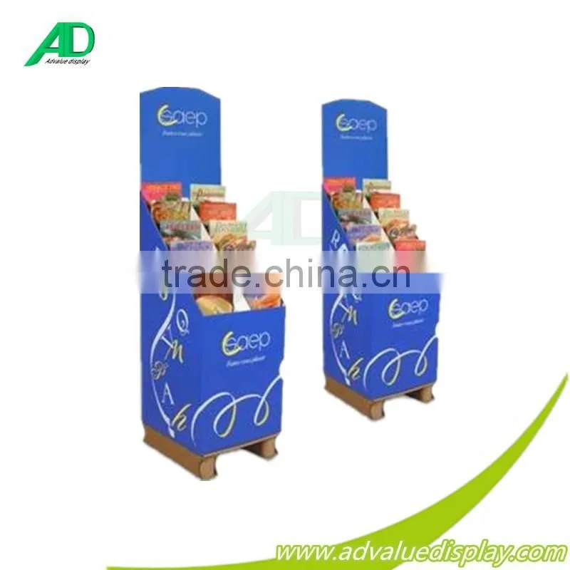 top quality paper display stand cardboard floor books display