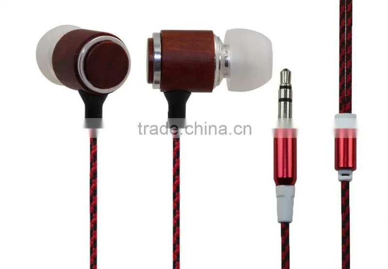 WOOD! wood earphones super bass sound in ear earpiece stereo custom logo