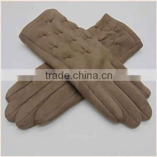 2016 NEW Fashional Cherry Thinsulate Suede motorcycle Gloves For Girls