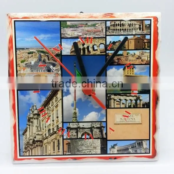 Wholesale costom printing logo on wood decorative wall clock