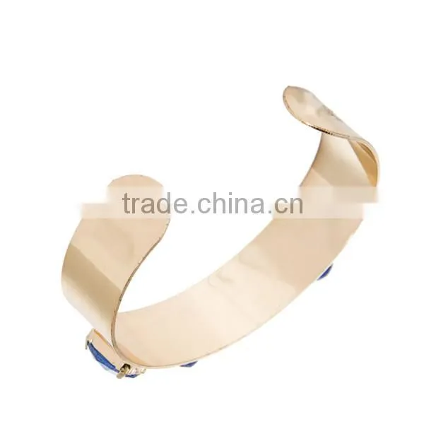 High Quality Blue Glass Alloy Bangle